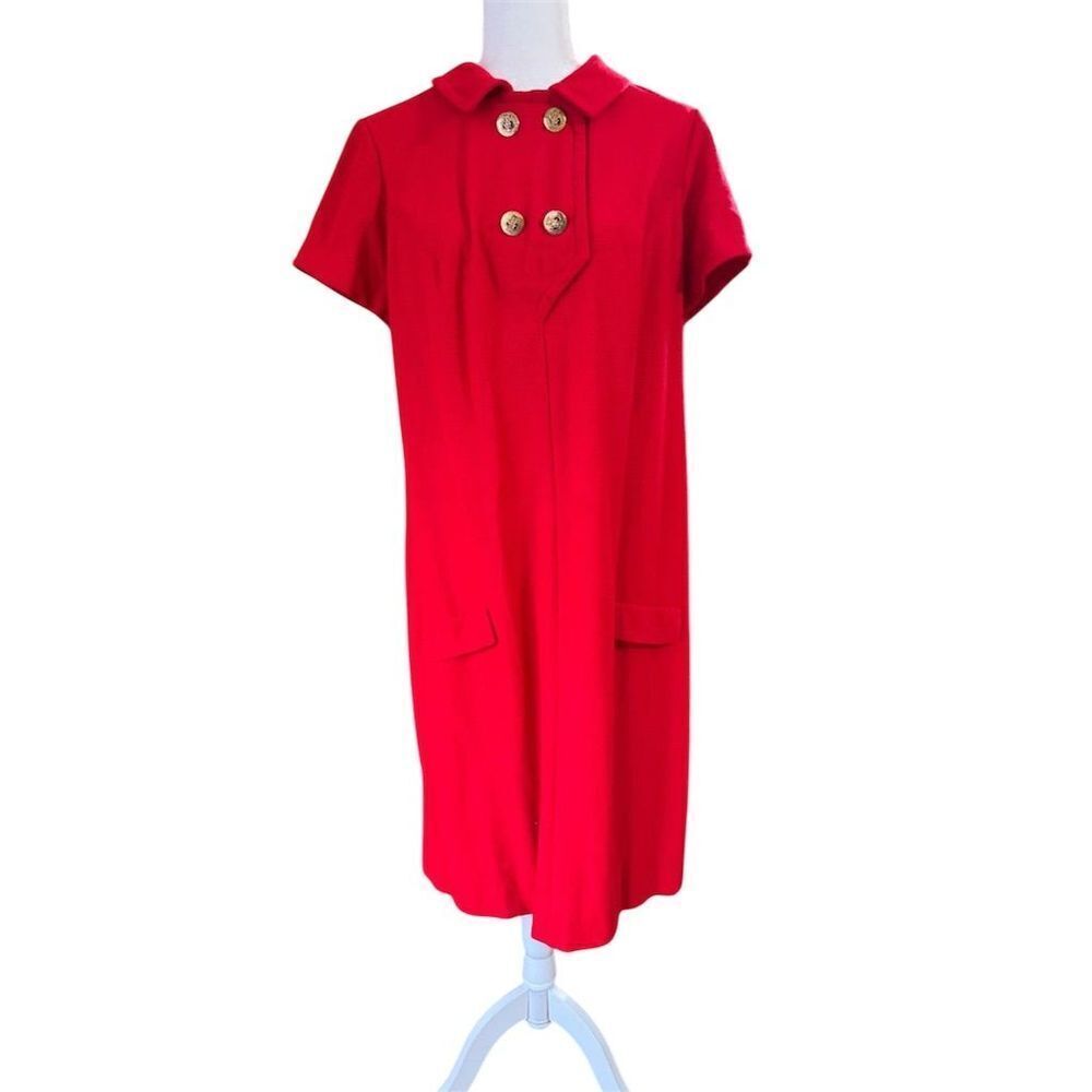 Vintage 1960s Red Mod Dress Mod